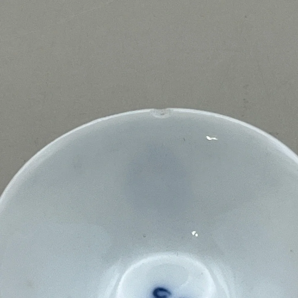 Japanese Sake Set White Blue Porcelain Tokkuri Carafe 5 Ochoko Cups Ivy As Is